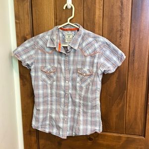 Plaid Short Sleeve Button Down Shirt